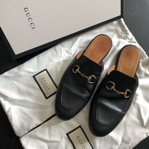 Womens Gucci Princetown Leather Slipper